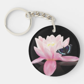Lotus Flower and Butterfly Key Chain