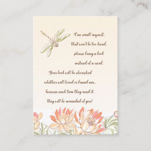 Lotus Flower and Dragon Fly Book Request Card