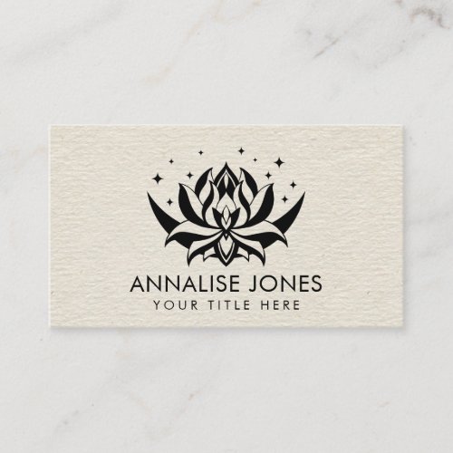 Lotus flower and moon on Canvas Business Card