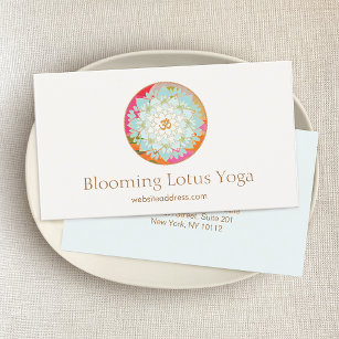 Lotus Flower  and Om Symbol Business Card