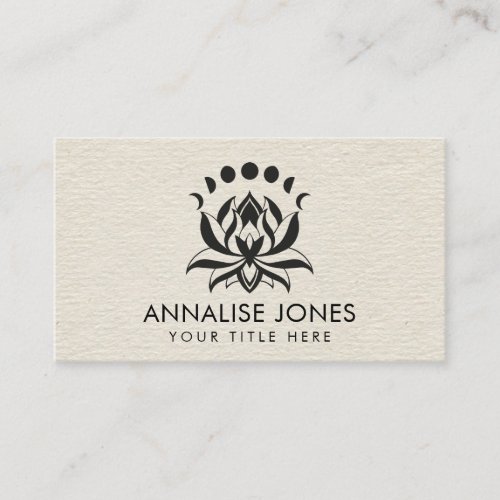 Lotus flower and phases of the moon business card