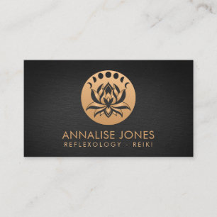 Lotus flower and phases of the moon business card