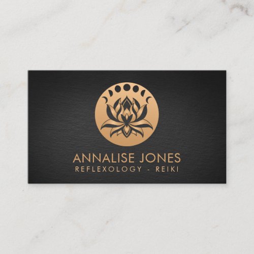 Lotus flower and phases of the moon  business card