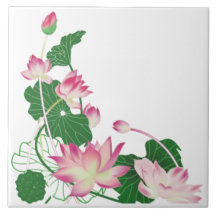 Lotus Flower Arranging Ceramic Tile