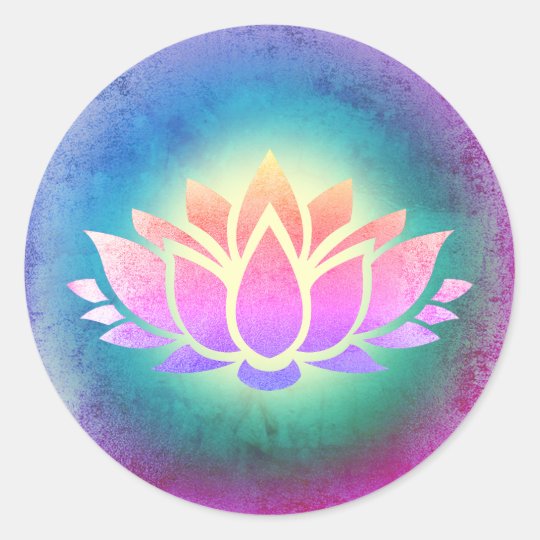 lotus flower art classic round sticker | Zazzle.com