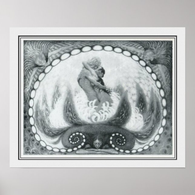 "Lotus Flower" Art Nouveau by Fidus Poster (Front)