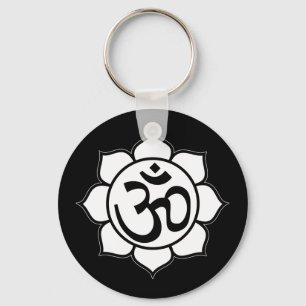 Lotus Flower Aum Symbol Keychain