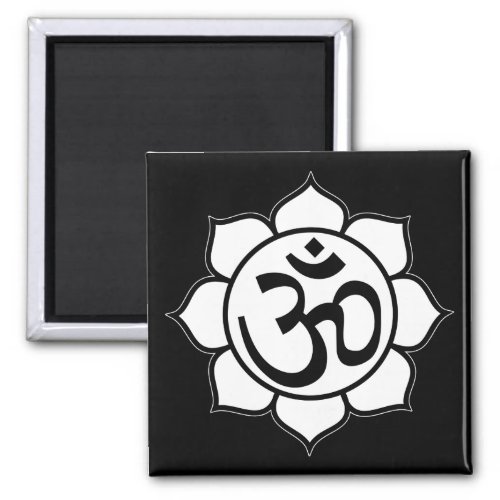 Lotus Flower Aum Symbol Magnet