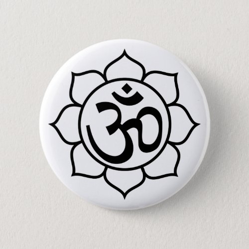 Lotus Flower Aum Symbol Pinback Button