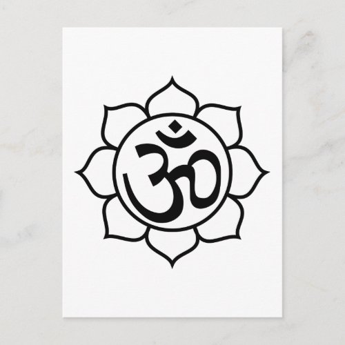 Lotus Flower Aum Symbol Postcard