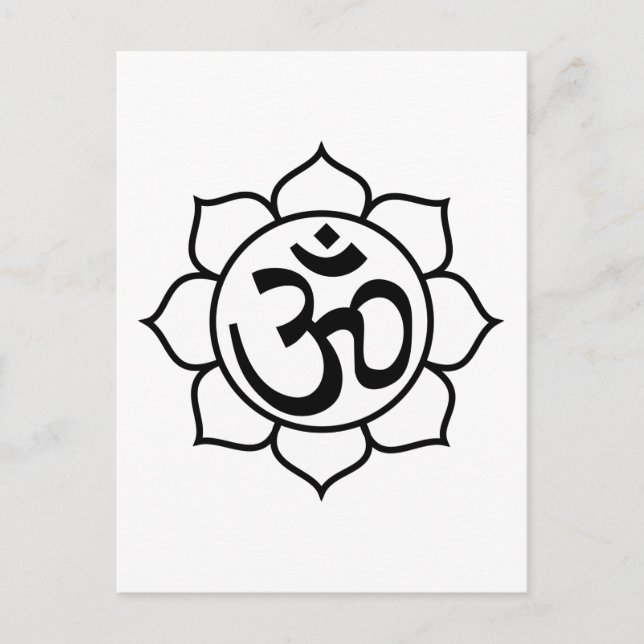 Lotus Flower Aum Symbol Postcard (Front)