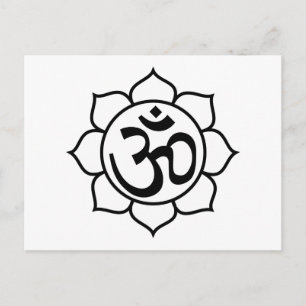 Lotus Flower Aum Symbol Postcard