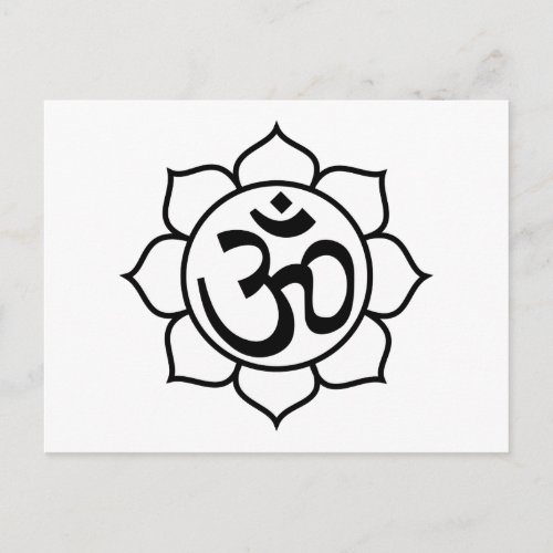 Lotus Flower Aum Symbol Postcard