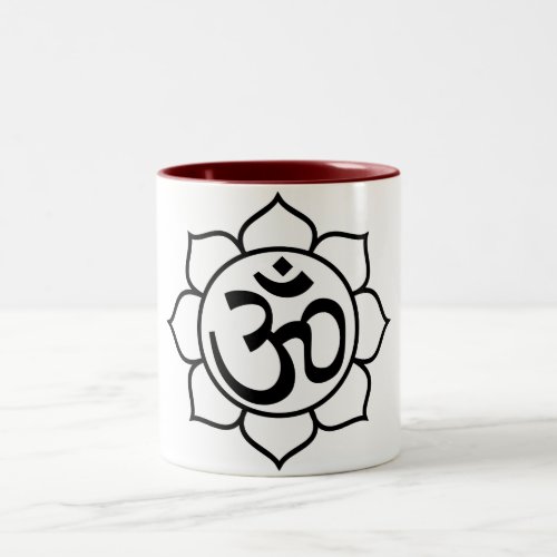Lotus Flower Aum Symbol Two_Tone Coffee Mug