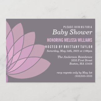 Lotus Flower Baby Shower Invitation