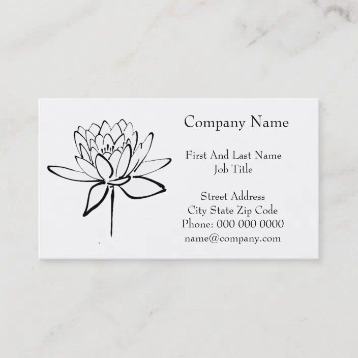 Lotus Flower Black And White Ink Drawing Art Business Card Zazzle Com