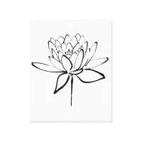 lotus flower drawing black and white