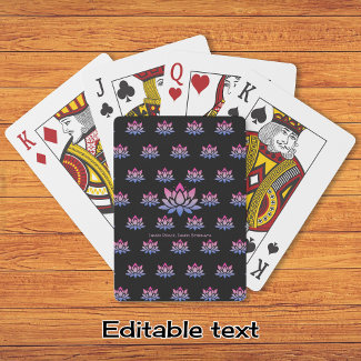 Lotus flower blue pink custom text