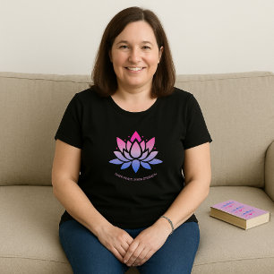 Lotus flower blue pink custom text plus size T-Shirt