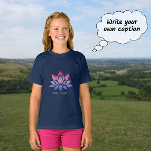 Lotus flower blue pink custom text T-Shirt
