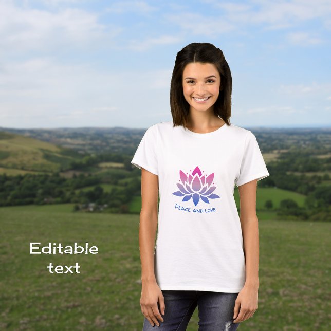 Lotus flower blue pink custom text T-Shirt (Creator Uploaded)