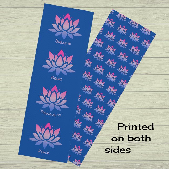 Lotus flower blue pink double sided yoga mat (Creator Uploaded)