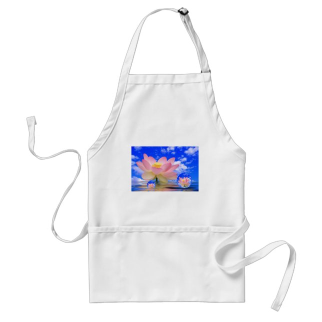 Lotus Flower Born in Water Adult Apron (Front)