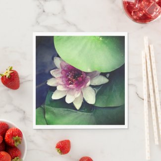 Lotus Flower Botanical Photography  Paper Napkin