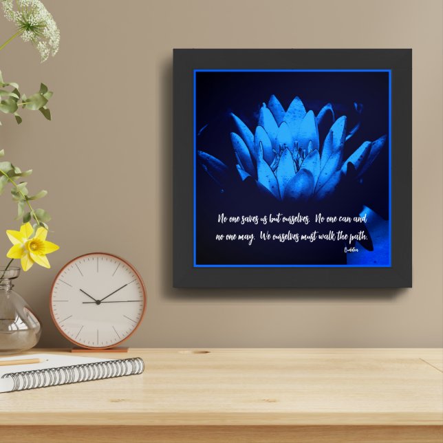 Lotus Flower Buddha Inspirational Quote Framed Art (Table Top)