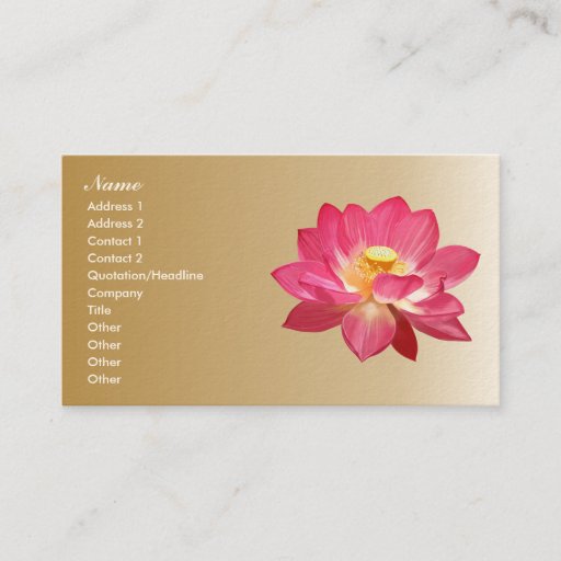 Customizable Lotus Flower Business Card