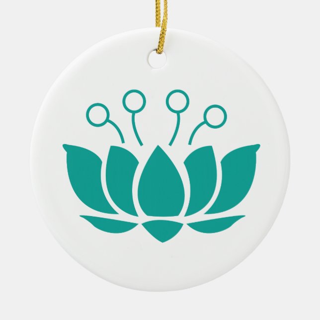 Lotus Flower Ceramic Ornament (Front)