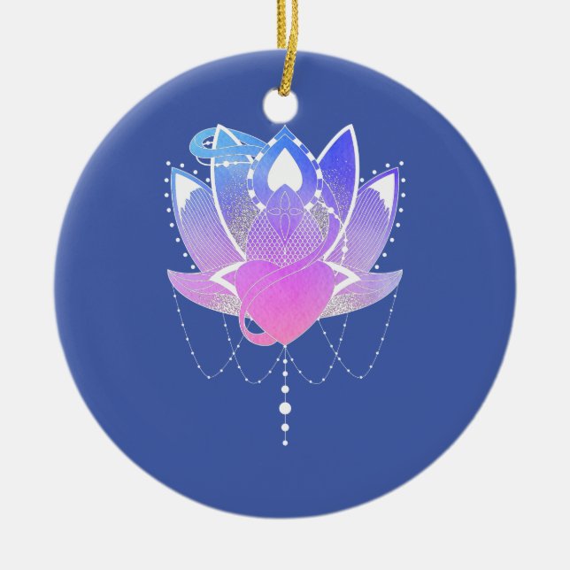 lotus flower ceramic ornament (Front)