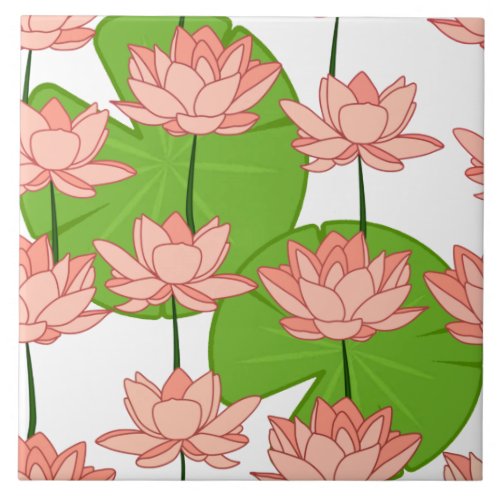 Lotus Flower Ceramic Tile