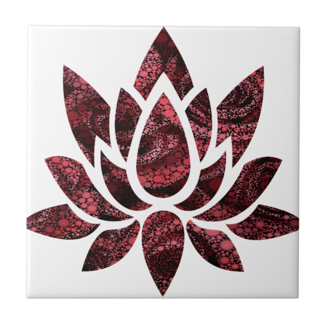 Lotus Flower Ceramic Tile (Front)