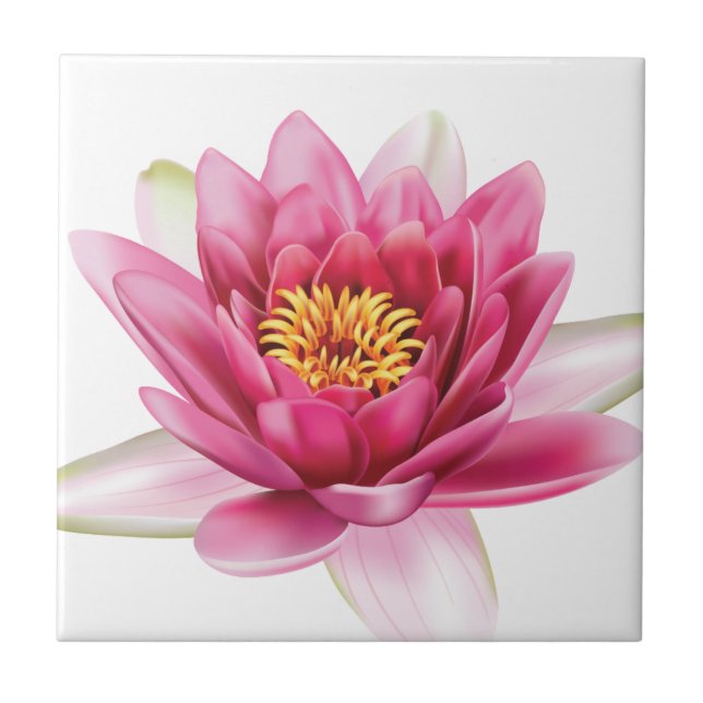 Lotus Flower Ceramic Tile (Front)