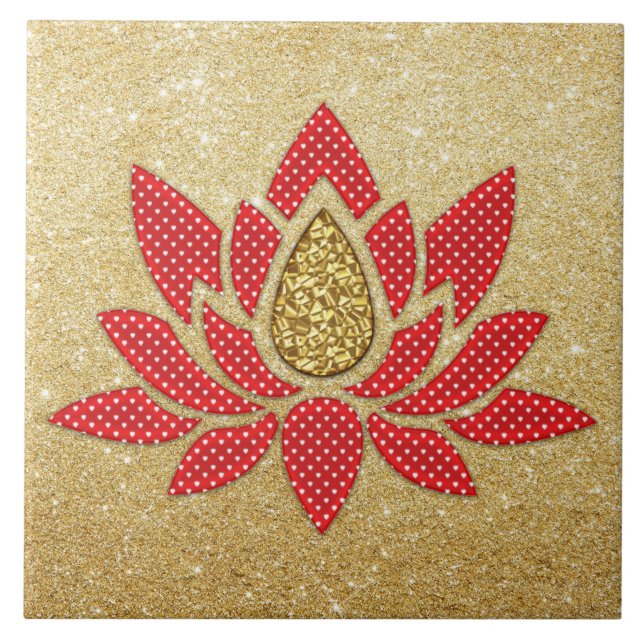 Lotus Flower Ceramic Tile (Front)