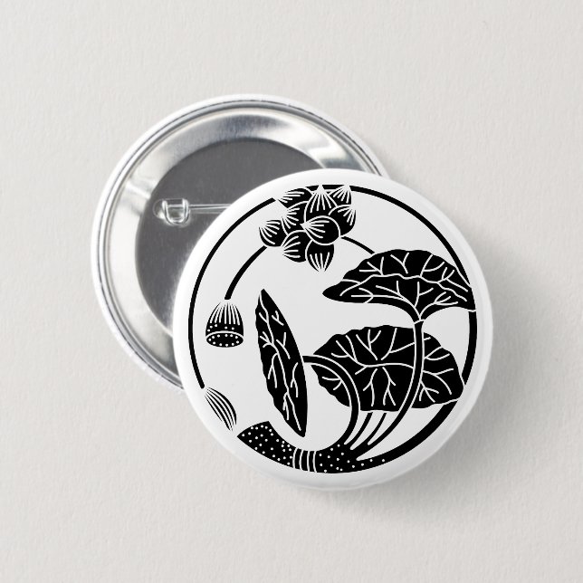 Lotus flower circle button (Front & Back)
