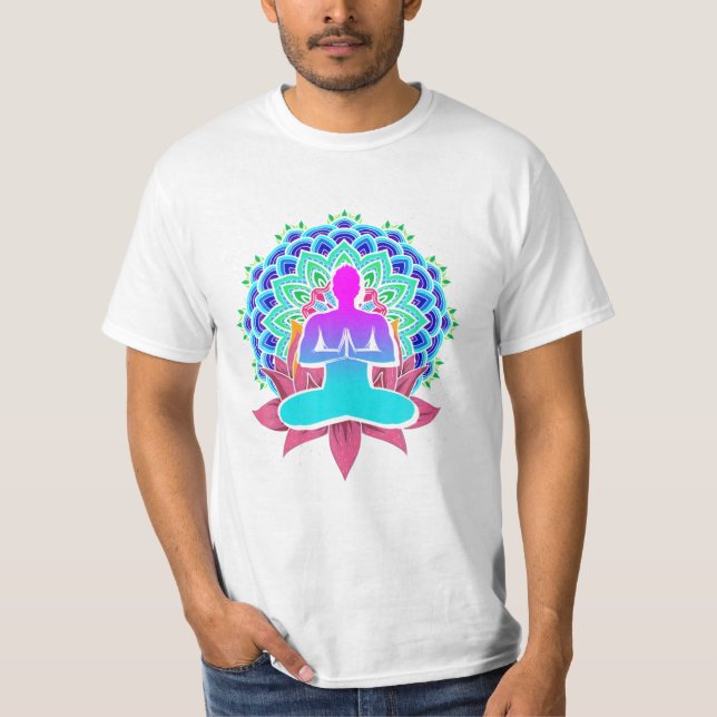 Lotus Flower Colorful Mandala  T-Shirt (Front)