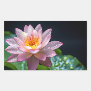 Lotus Flower Colourful Blossom Decoration Close-up Rectangular Sticker