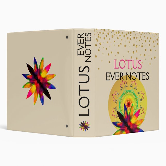 Lotus Flower Confetti Yoga Mandala Watercolor Binder (Background)