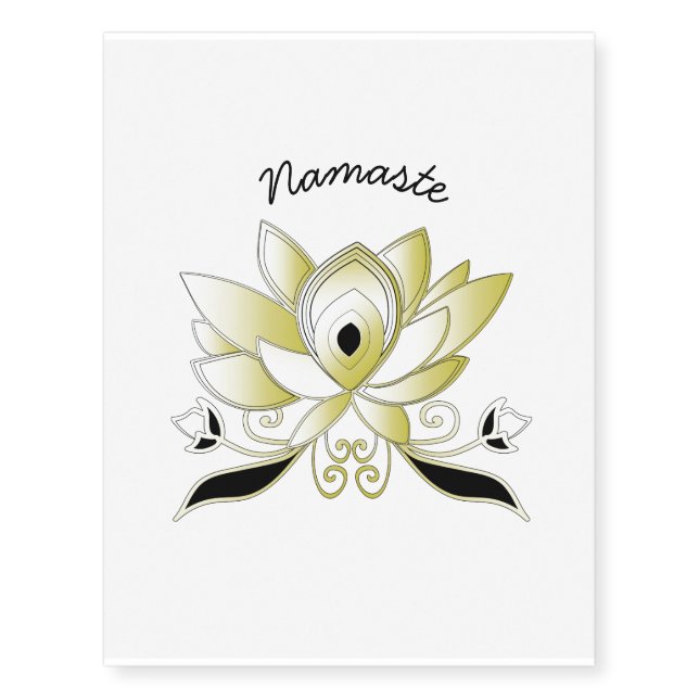 Lotus flower custom namaste tattoo (Front)