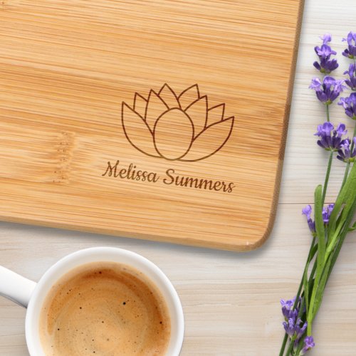 Lotus Flower Custom Name Cutting Board