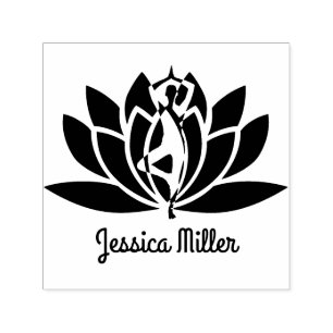 Lotus flower custom Signature  Self-inking Stamp