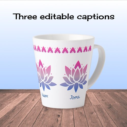 Lotus flower custom text latte mug