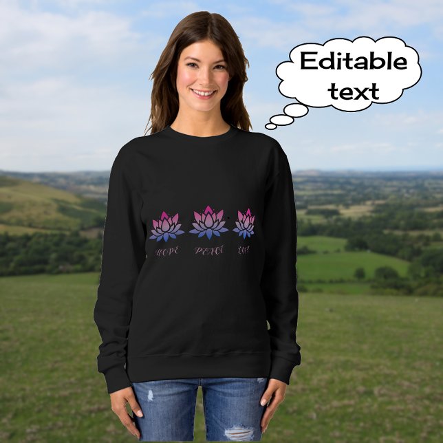Lotus flower custom text sweatshirt (Creator Uploaded)