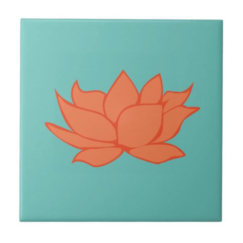 Lotus Flower Decorative Tile