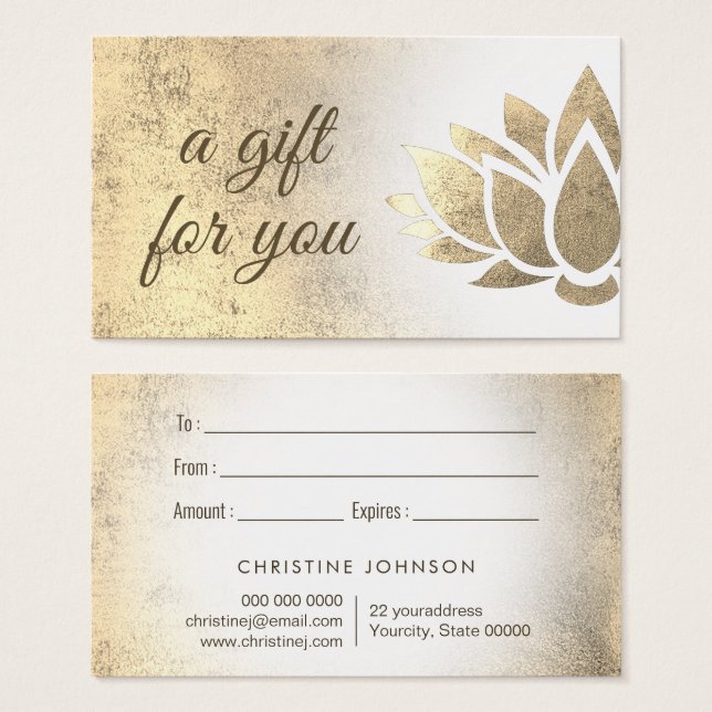 lotus flower design gift card (Front & Back)