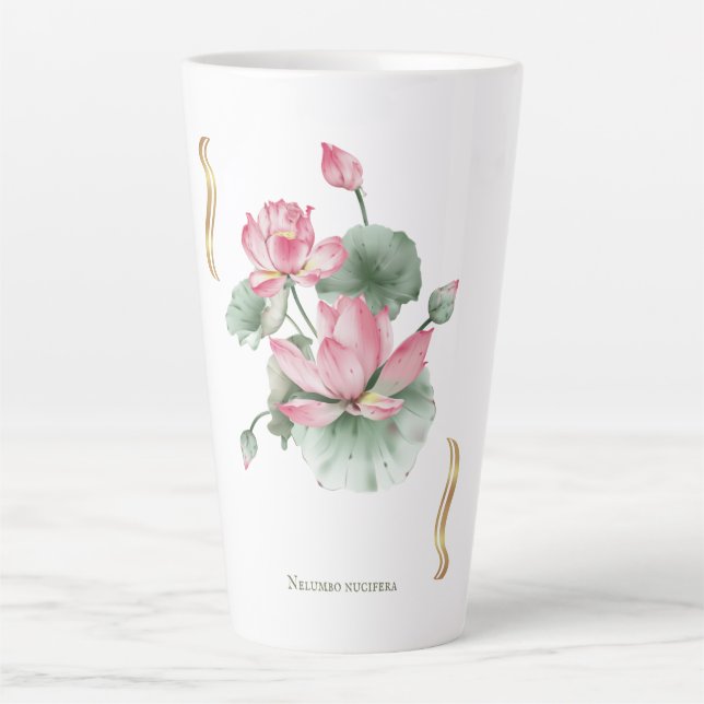 Lotus Flower Design  Latte Mug (Front)