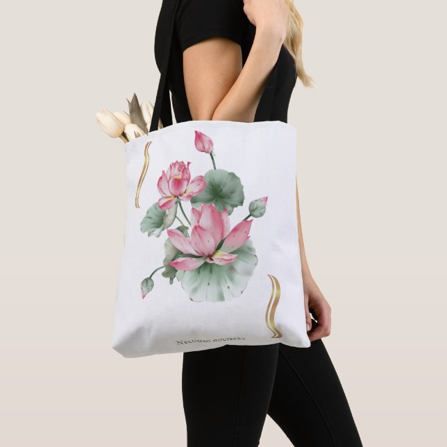 Lotus Flower Design  Tote Bag (Close Up)