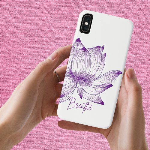 Lotus Flower Design Yoga Meditation Lovers Purple iPhone XS Max Case